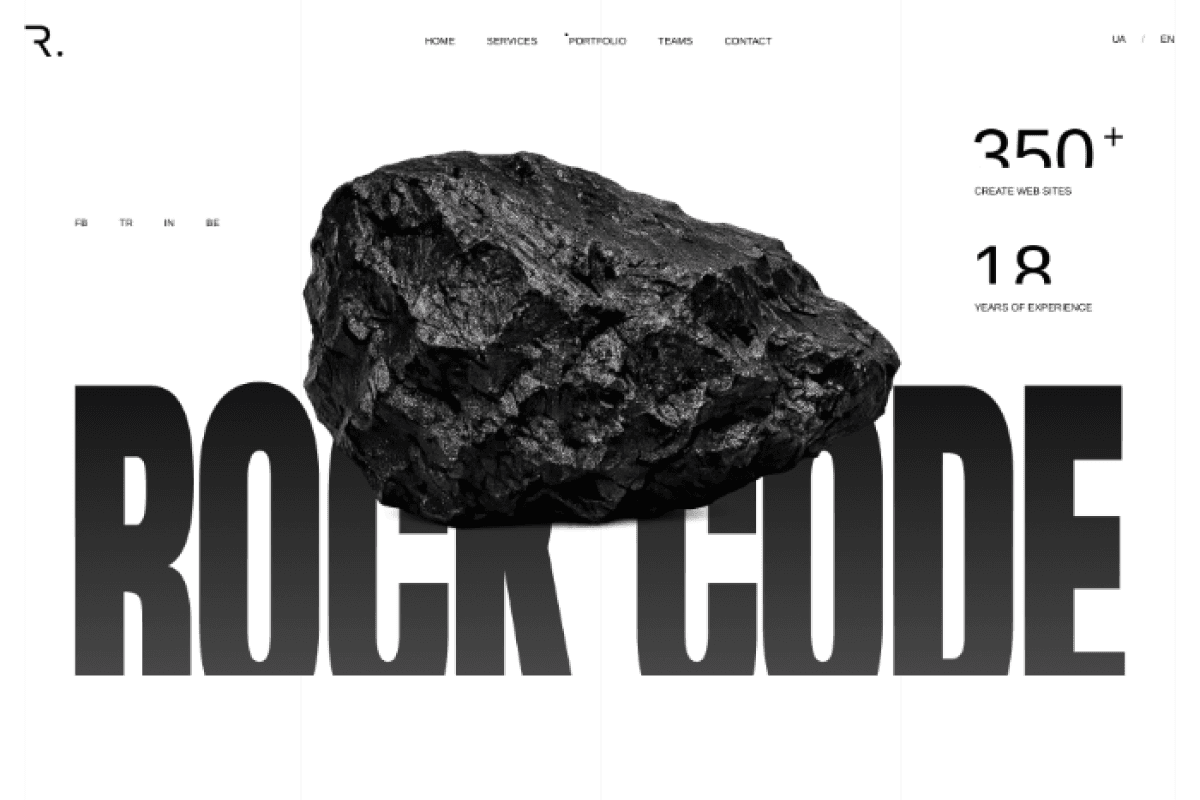 Rock Code, дизайн-концепт сайту для web-студії